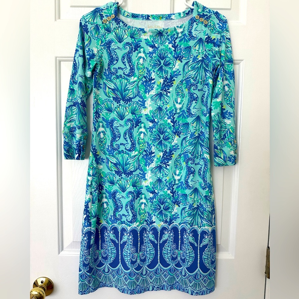 Lilly Pulitzer Sophie Dress in Sea Glass - XXS- UPF 50+